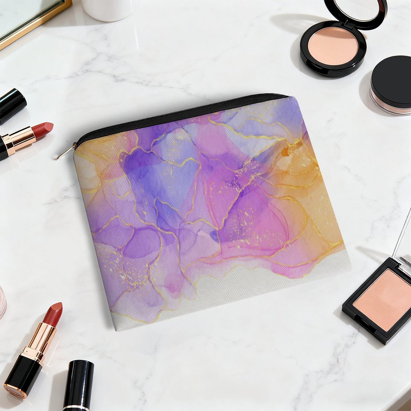 Big pouch floral abstract pattern 8.9"(L) × 6.5"(W) - Image 5