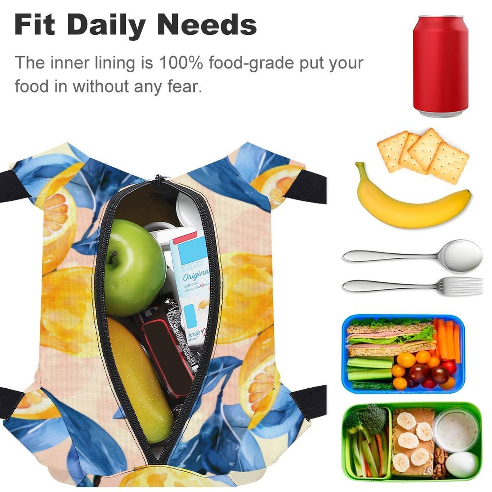 Reusable water resistant lunch bag tote for work, picnics, outdoor, traveling or shopping easy carry - Image 4