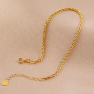 18K pure Gold Twisted Rope Bracelet