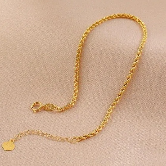 18K pure Gold Twisted Rope Bracelet