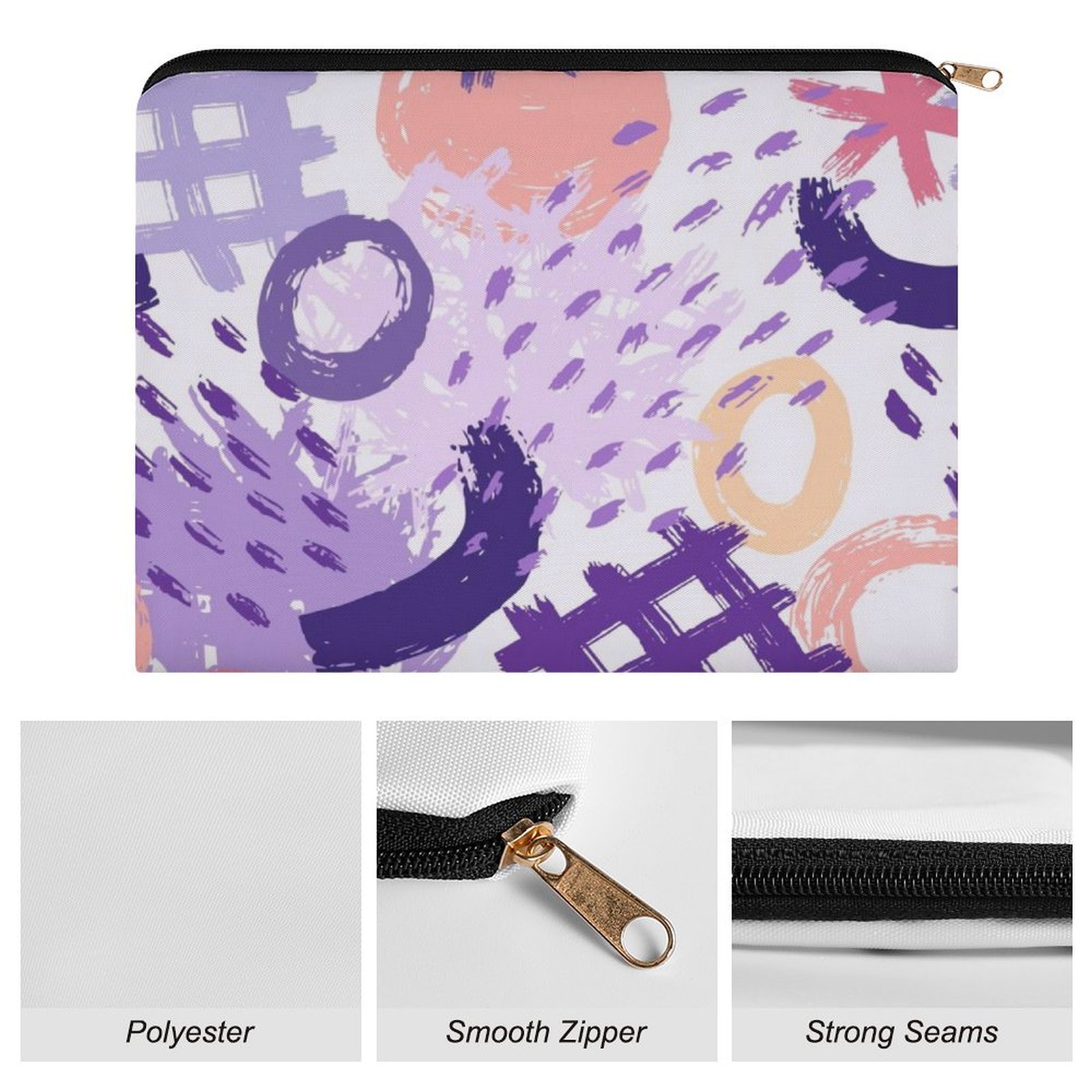 Big pouch floral abstract pattern 8.9"(L) × 6.5"(W) - Image 7