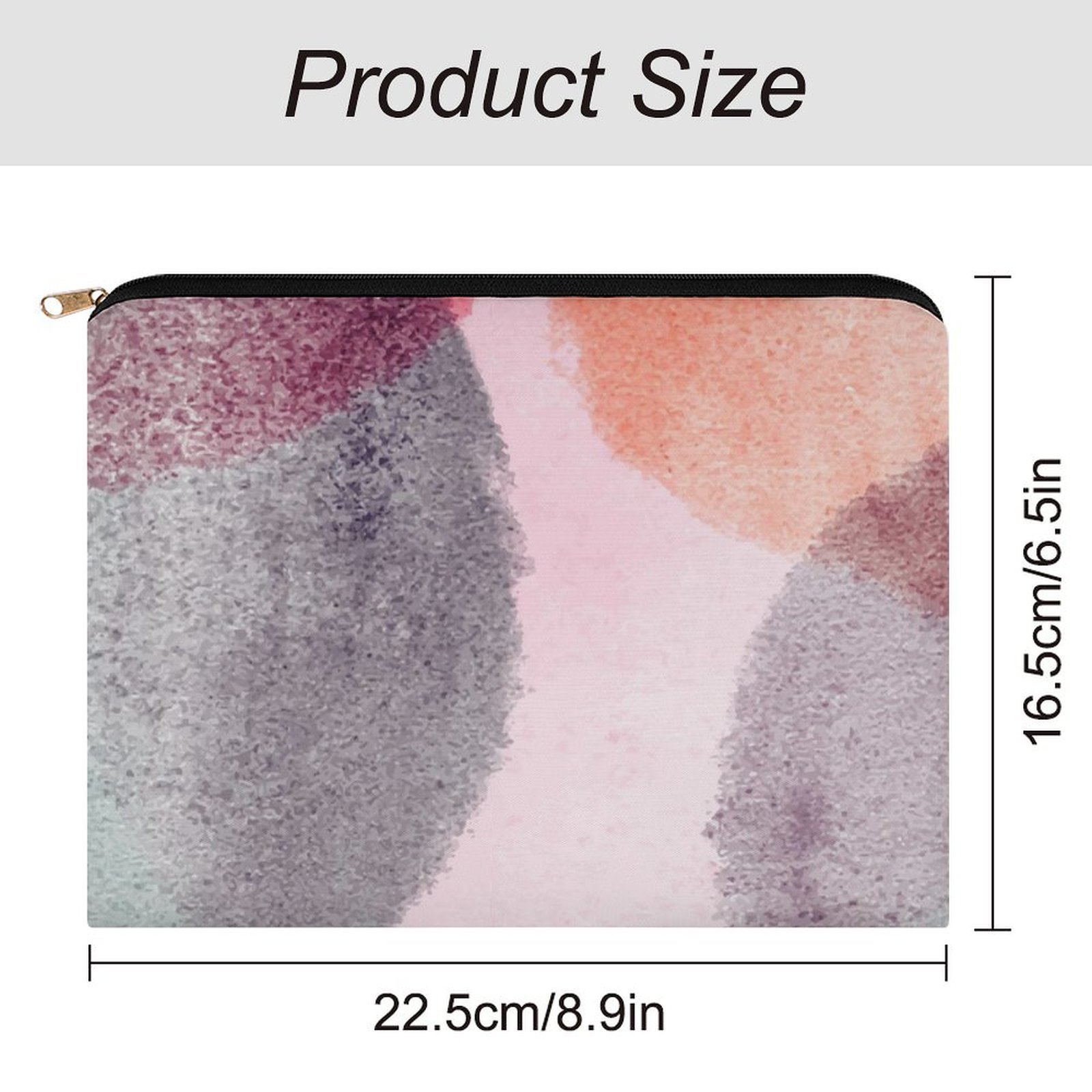 Big pouch floral abstract pattern 8.9"(L) × 6.5"(W) - Image 2