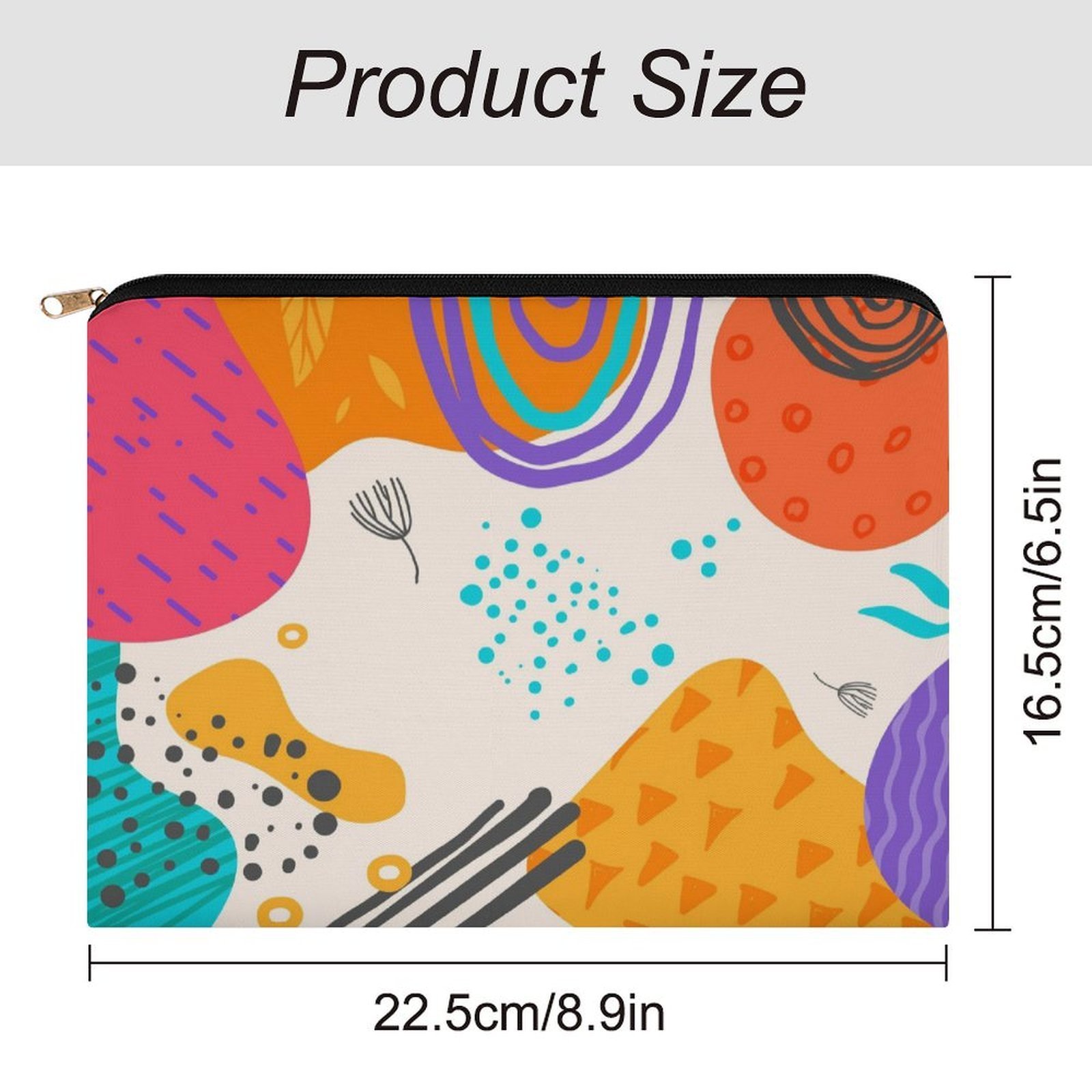 Big pouch floral abstract pattern 8.9"(L) × 6.5"(W) - Image 2