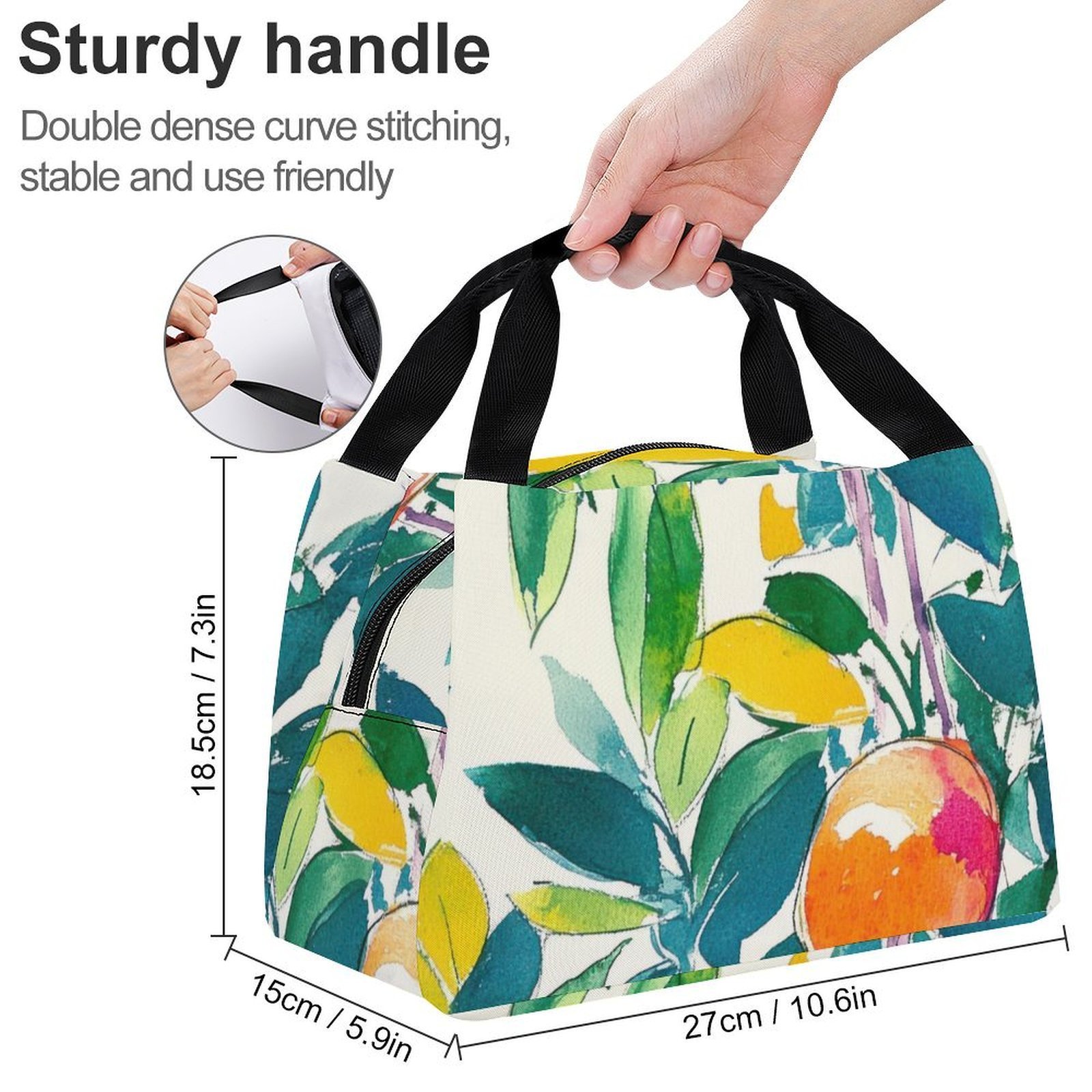Reusable water resistant lunch bag tote for work, picnics, outdoor, traveling or shopping easy carry - Image 2