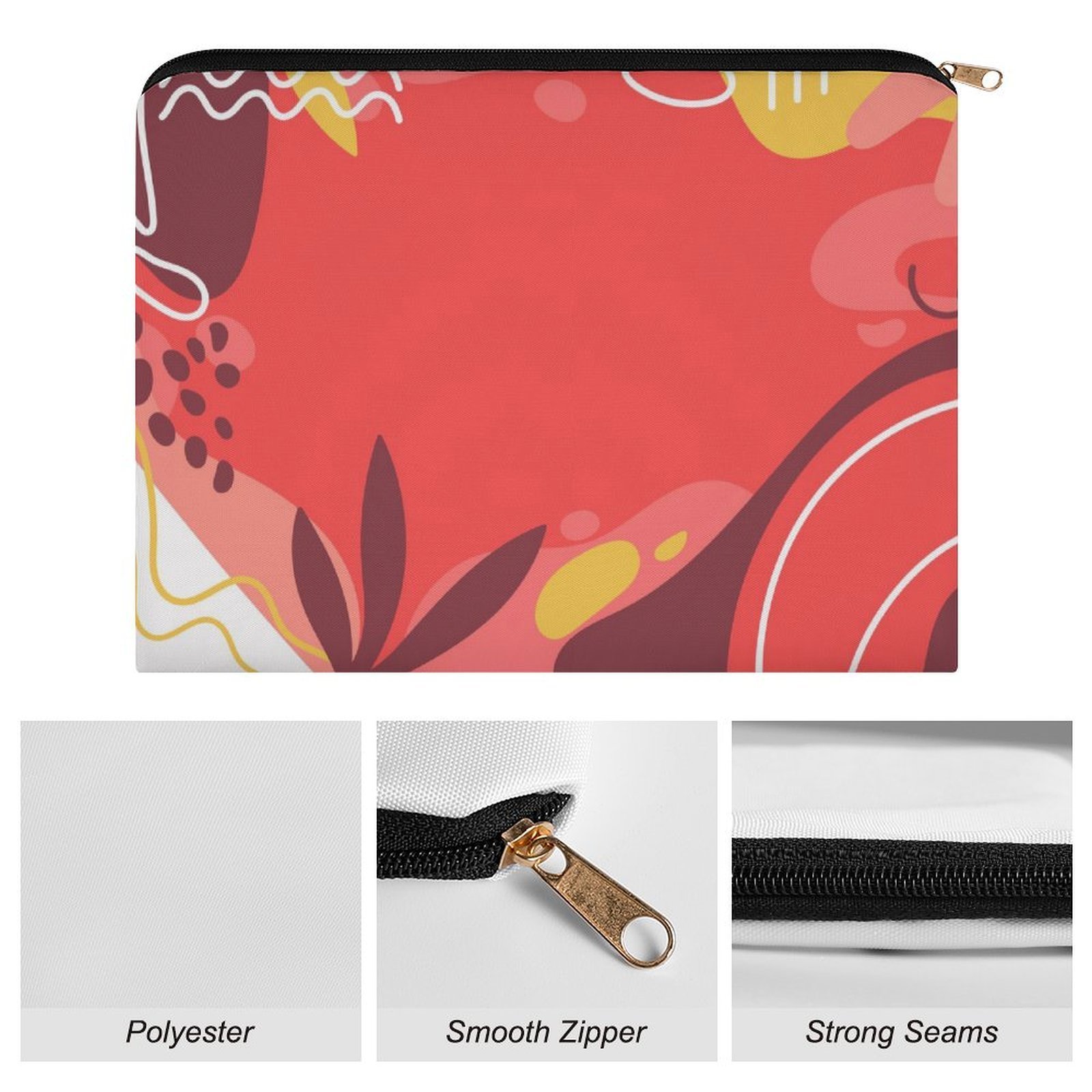 Big pouch floral abstract pattern 8.9"(L) × 6.5"(W) - Image 7