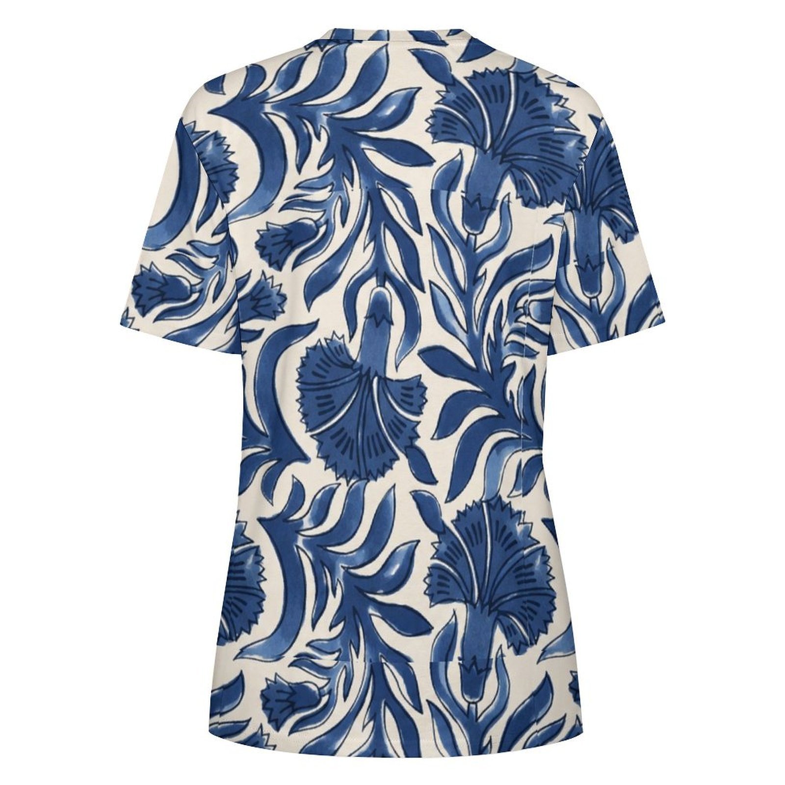 floral All-Over Print Women's Cotton T-Shirt - Image 2
