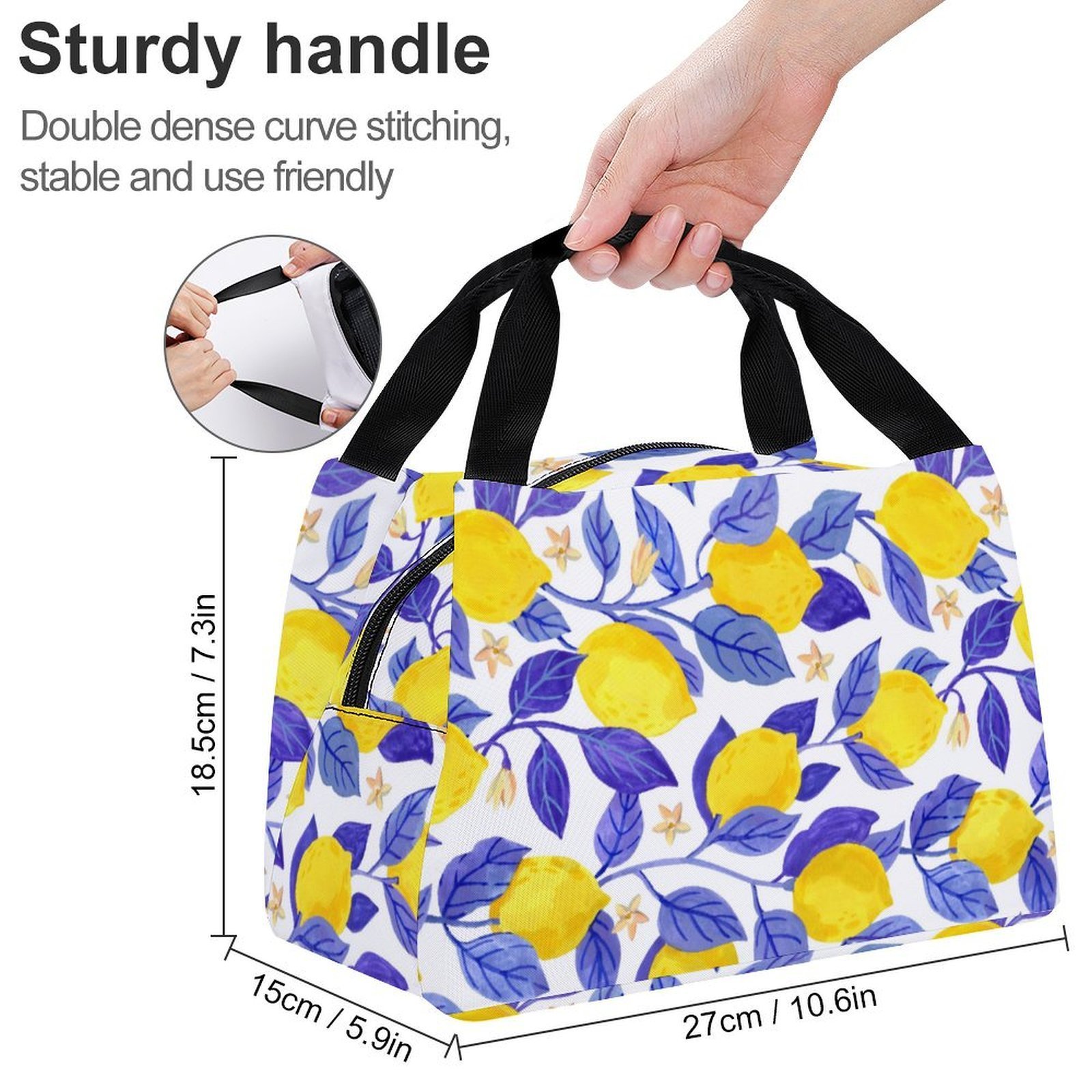 Reusable water resistant lunch bag tote for work, picnics, outdoor, traveling or shopping easy carry - Image 2