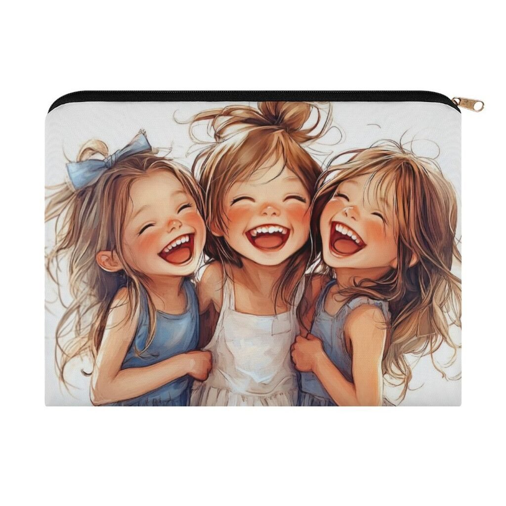 Big pouch bag floral abstract pattern 8.9"(L) × 6.5"(W)