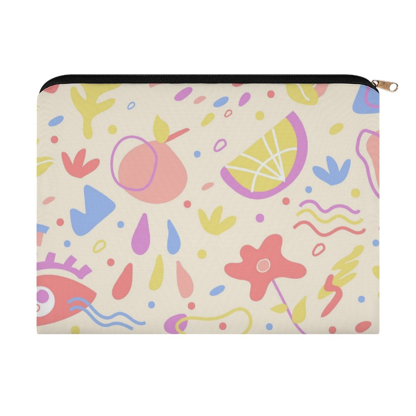 Big pouch floral abstract pattern 8.9"(L) × 6.5"(W)
