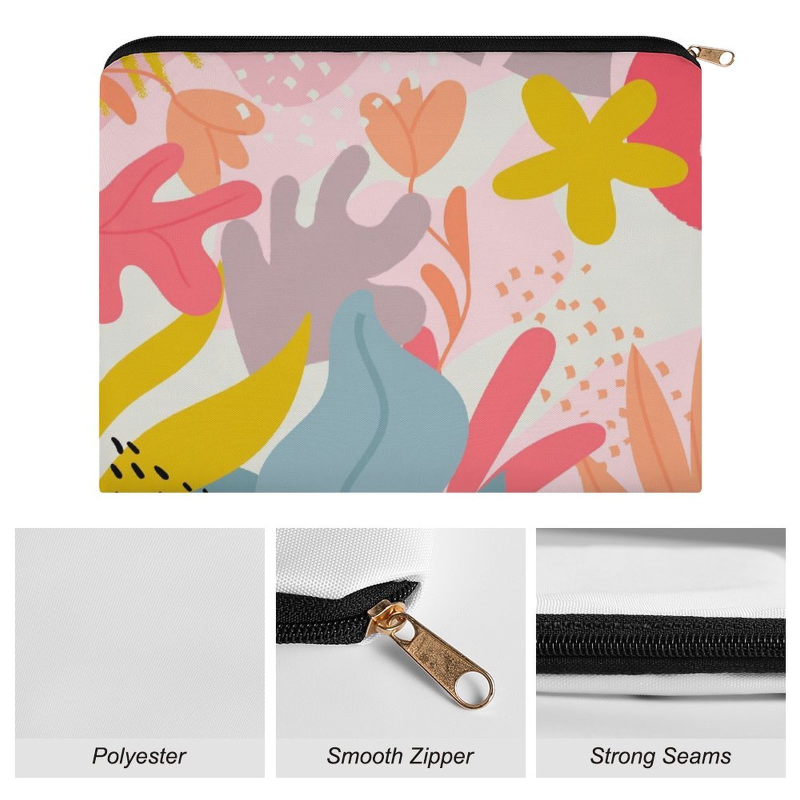Big pouch floral abstract pattern 8.9"(L) × 6.5"(W) - Image 7