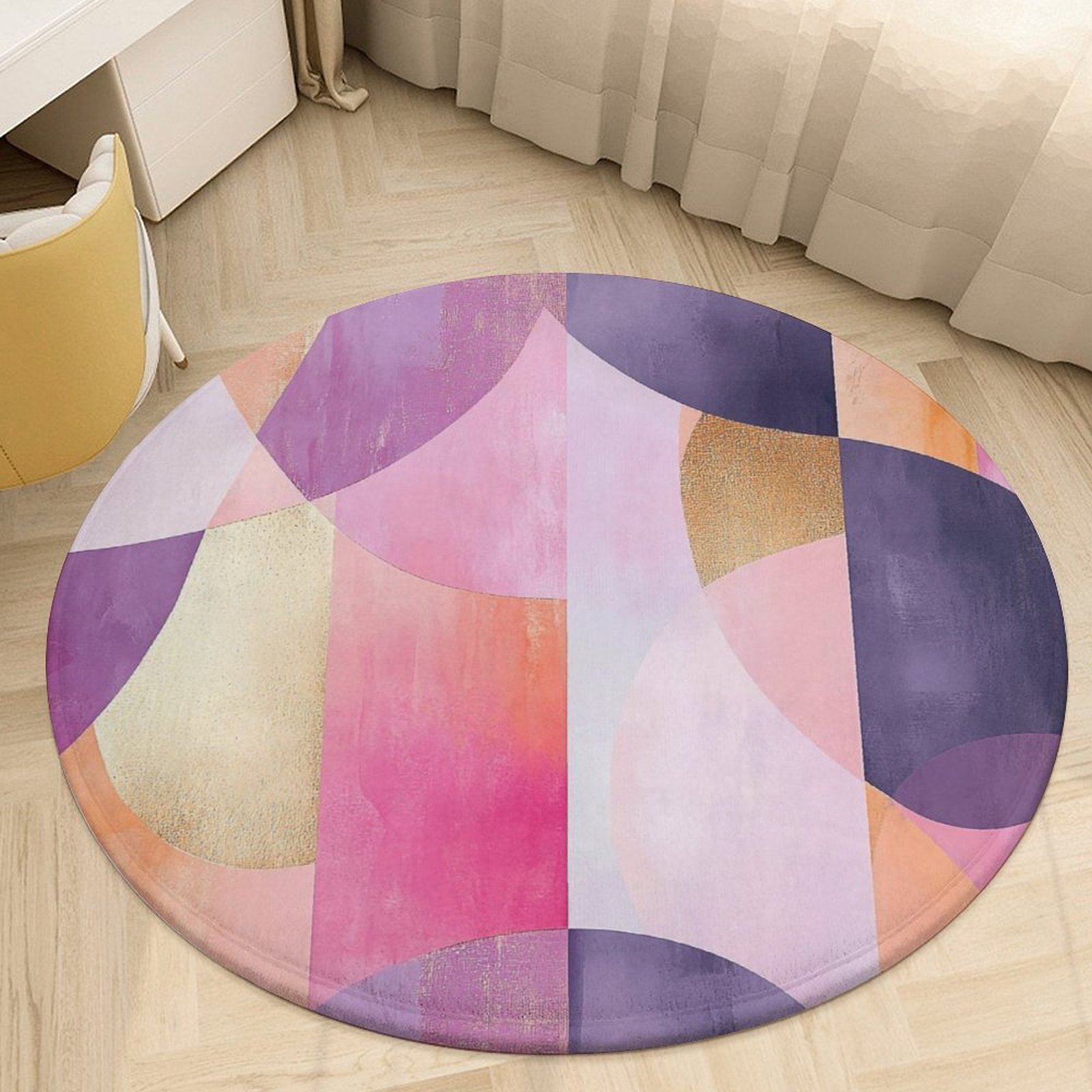 Designer Velvet Floor Mat Multicolor 90*90cm - Image 3