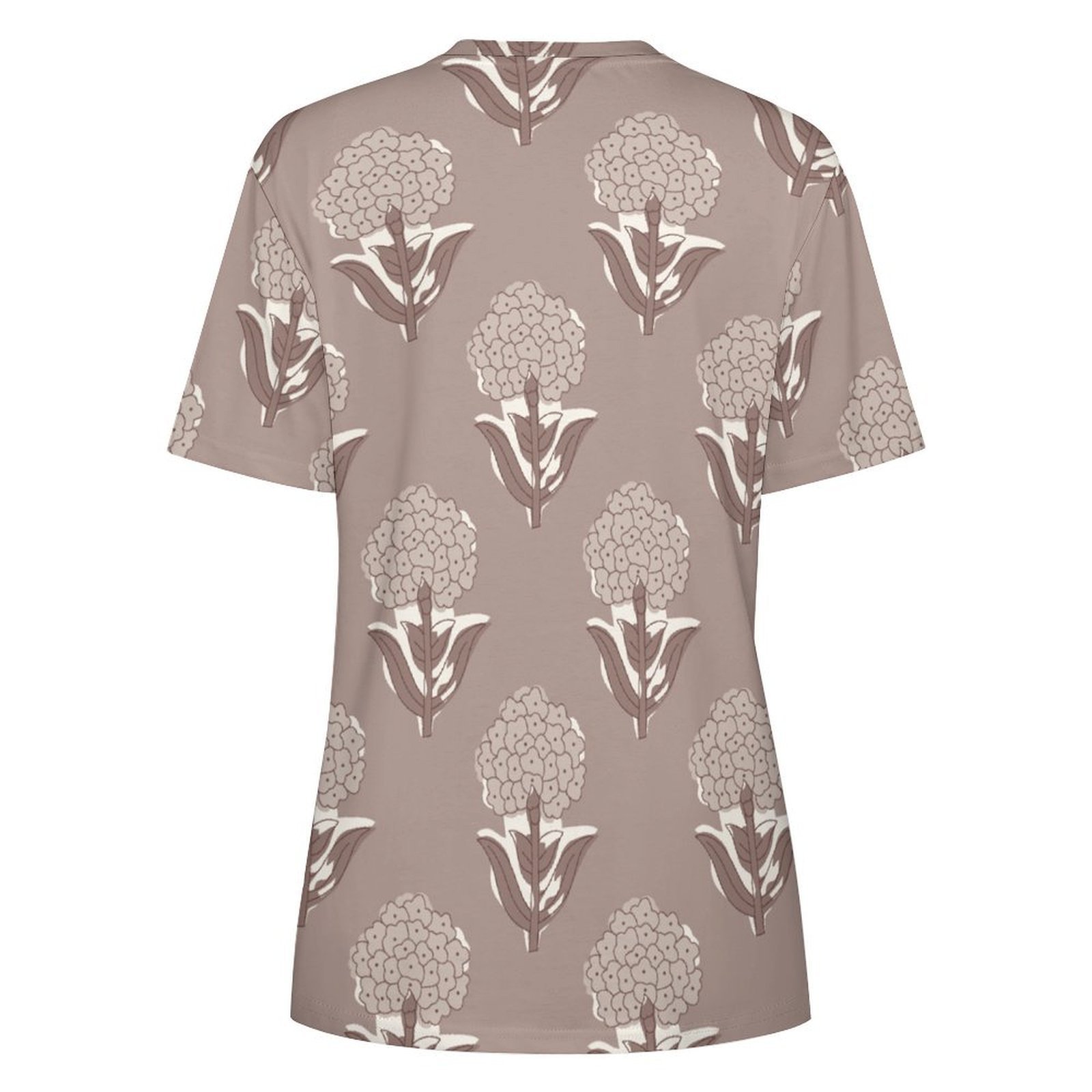 floral All-Over Print Women's Cotton T-Shirt - Image 2