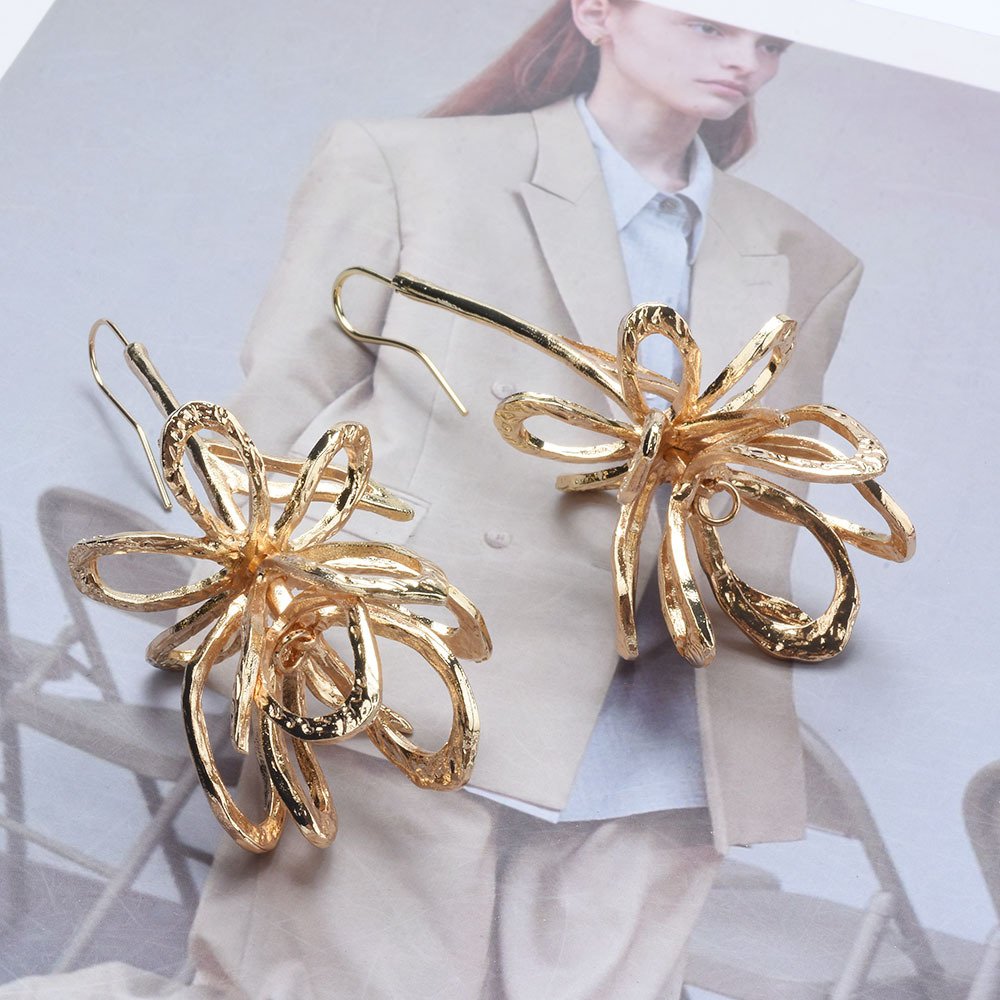 Floral Hollow Drop Earrings - Image 5
