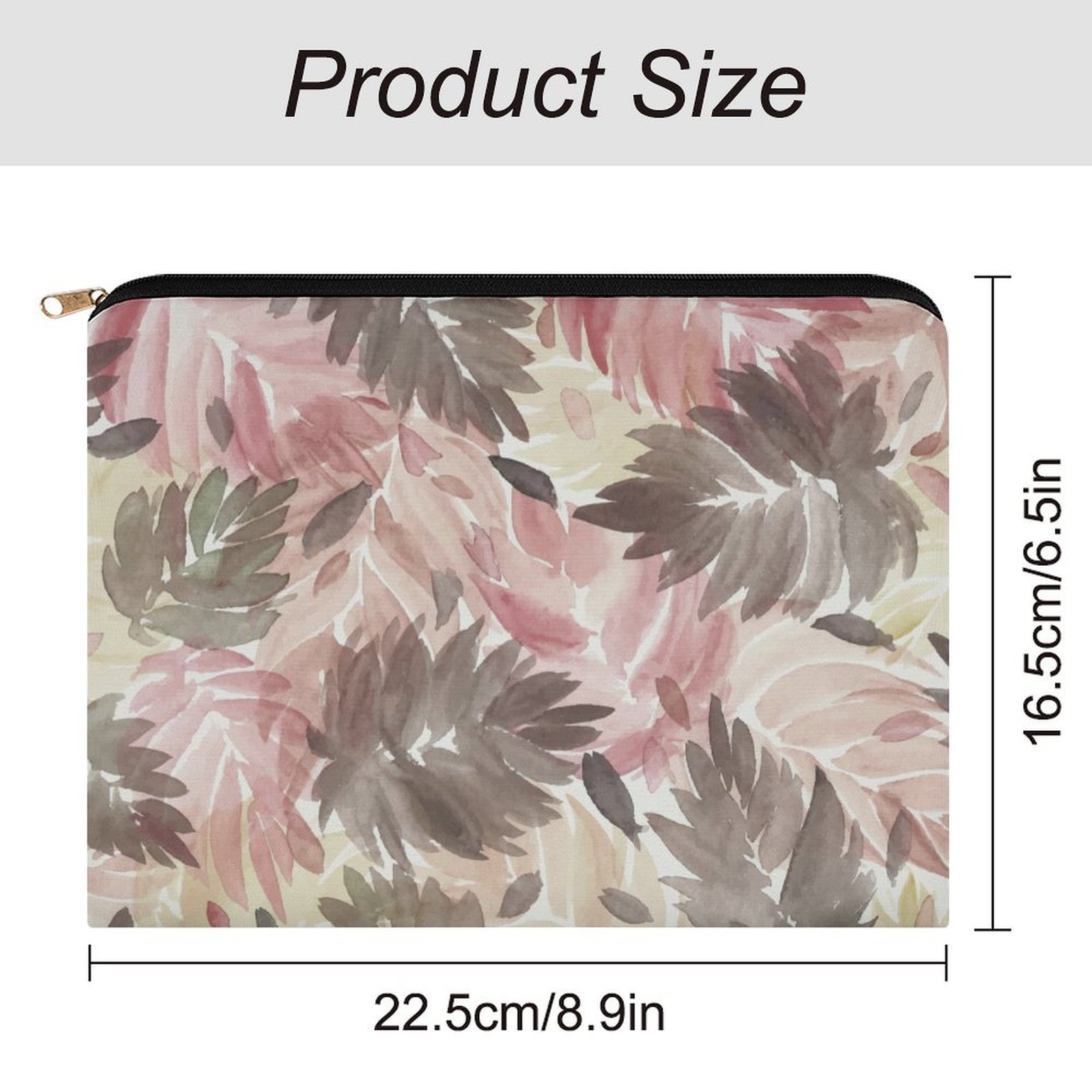 Big pouch bag floral abstract pattern 8.9"(L) × 6.5"(W) - Image 2