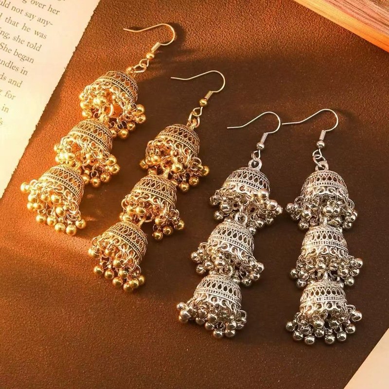 Jumka South asian tassel earrings - Image 2