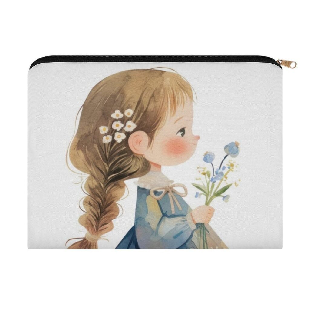 Big pouch bag floral abstract pattern 8.9"(L) × 6.5"(W)