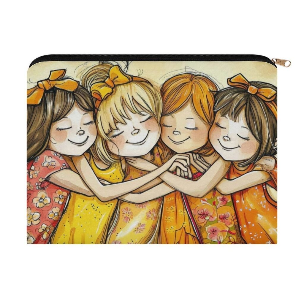 Big pouch bag girls happy graphics 8.9"(L) × 6.5"(W)