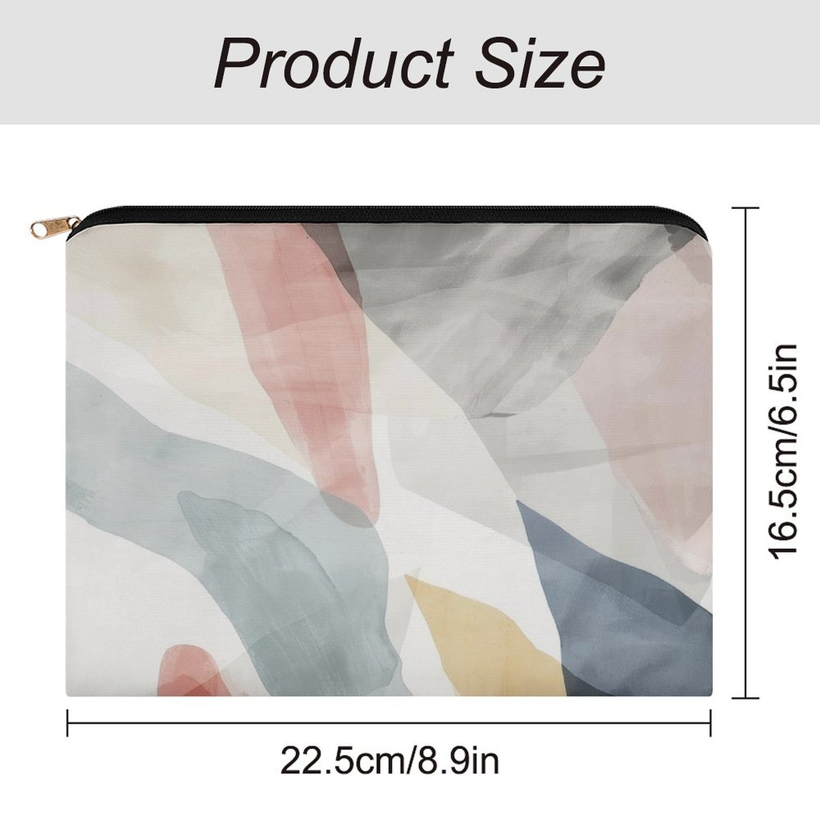 Big pouch floral abstract pattern 8.9"(L) × 6.5"(W) - Image 2