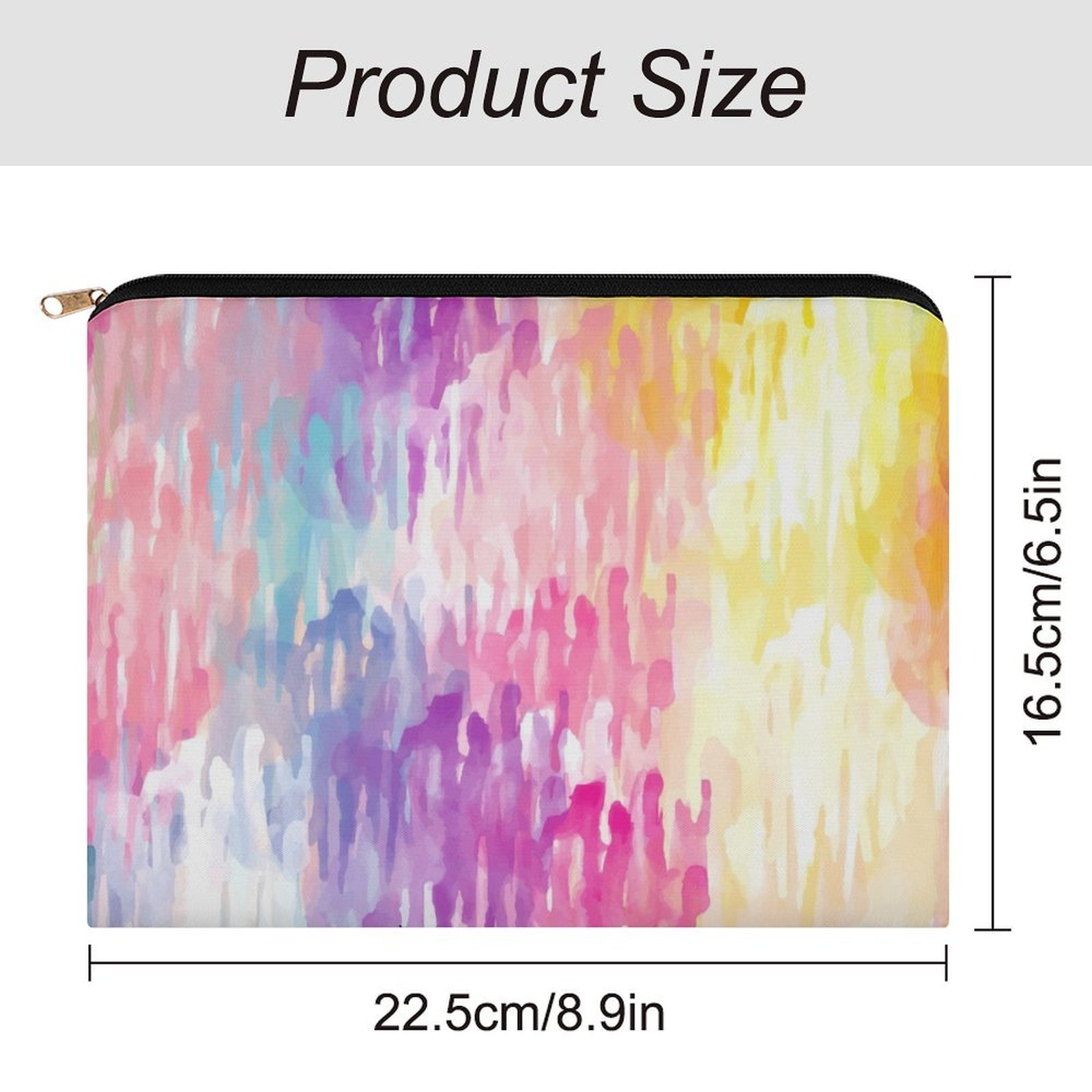 Big pouch floral abstract pattern 8.9"(L) × 6.5"(W) - Image 2