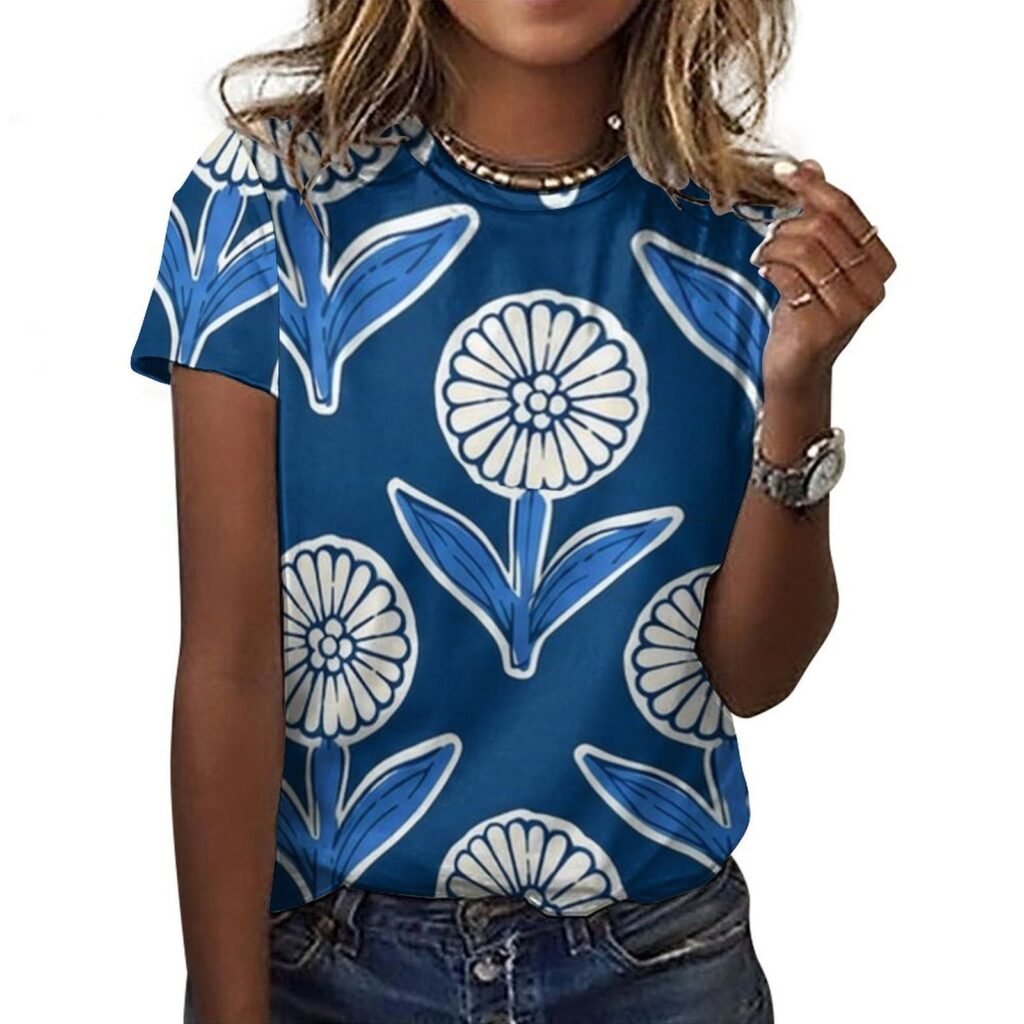 floral design All-Over Print Women's Cotton T-Shirt