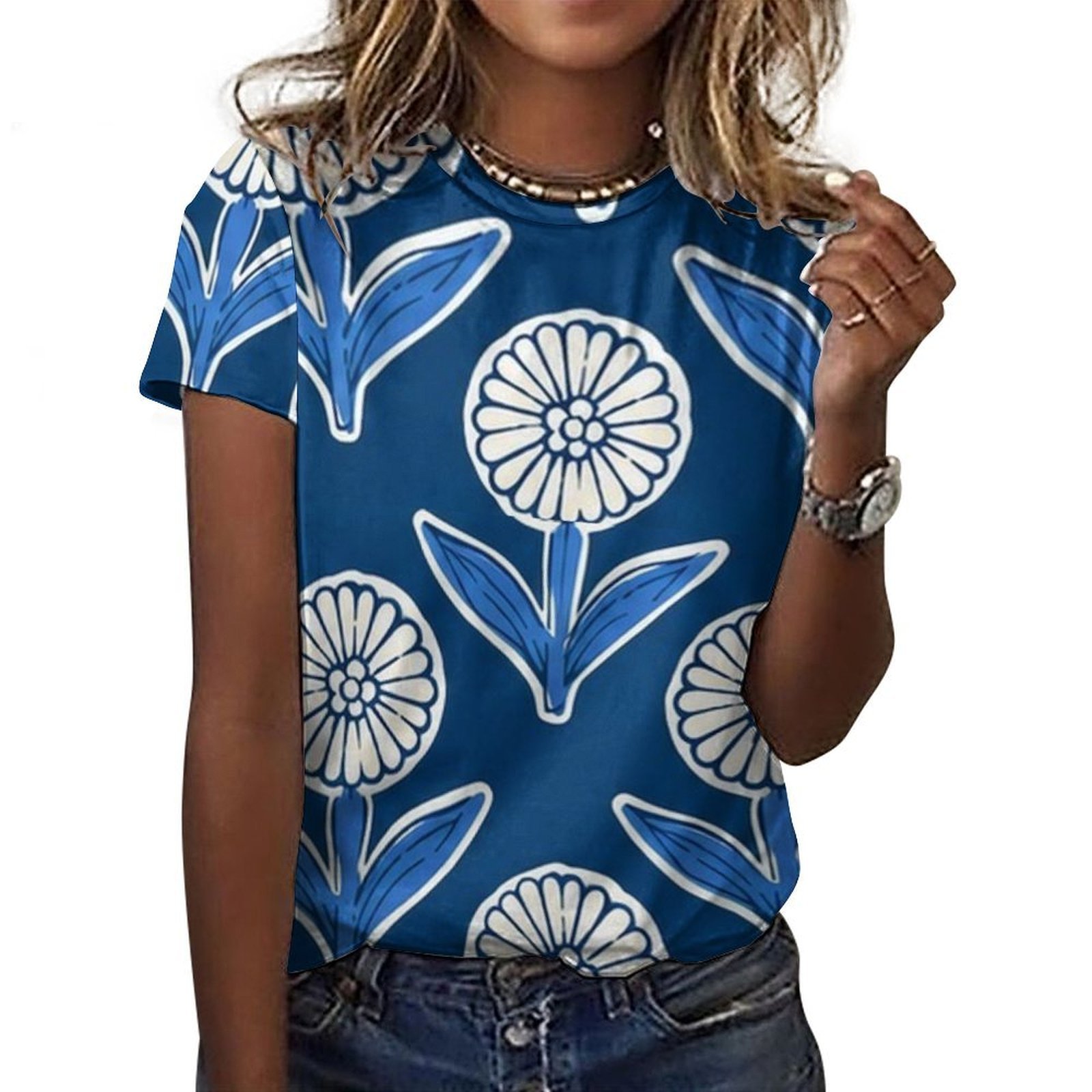 floral design All-Over Print Women's Cotton T-Shirt