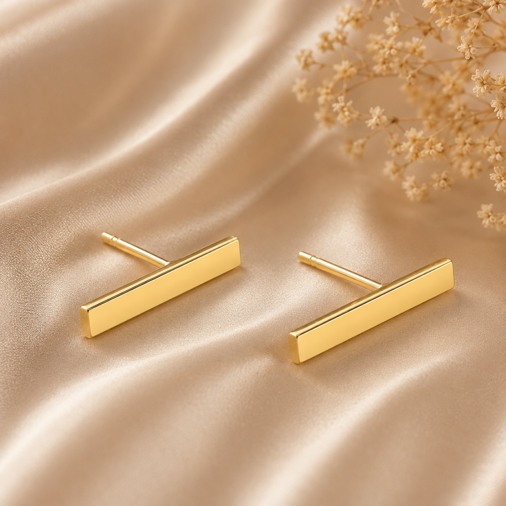 14k pure solid gold Stud earrings