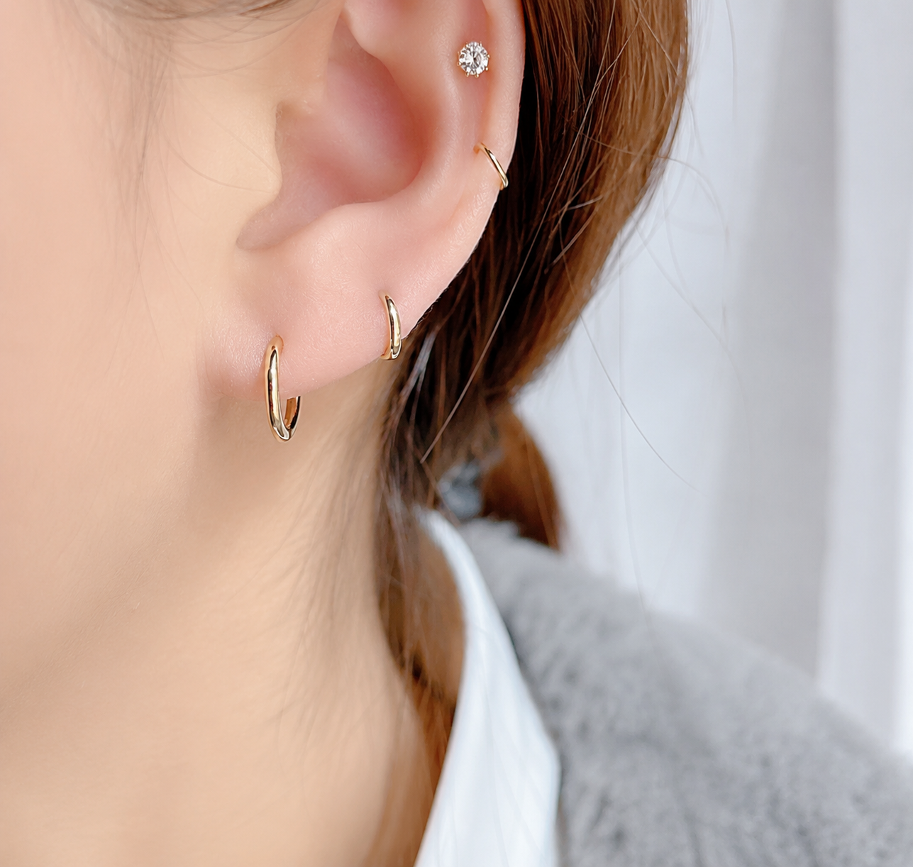 Hoop pure Gold Earrings - Image 7