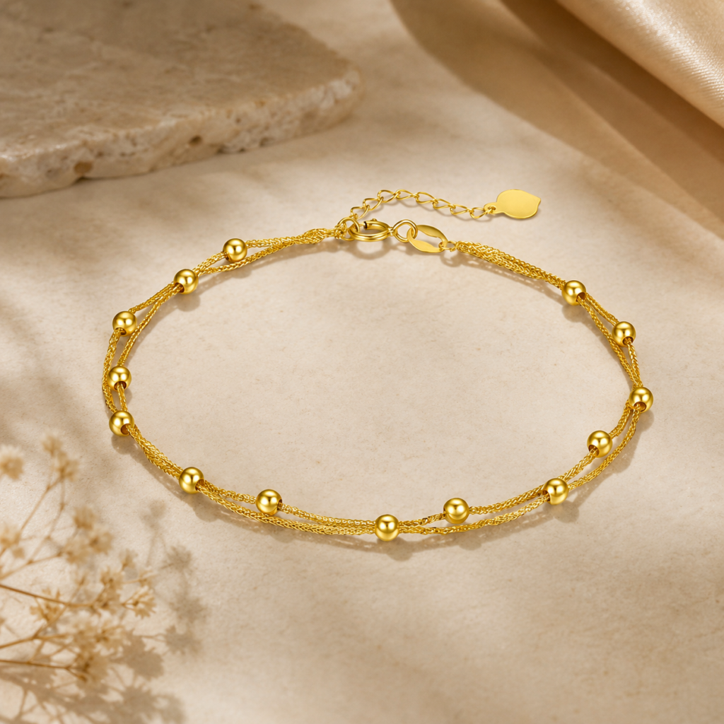 18K pure Gold Double-Layer Bracelet