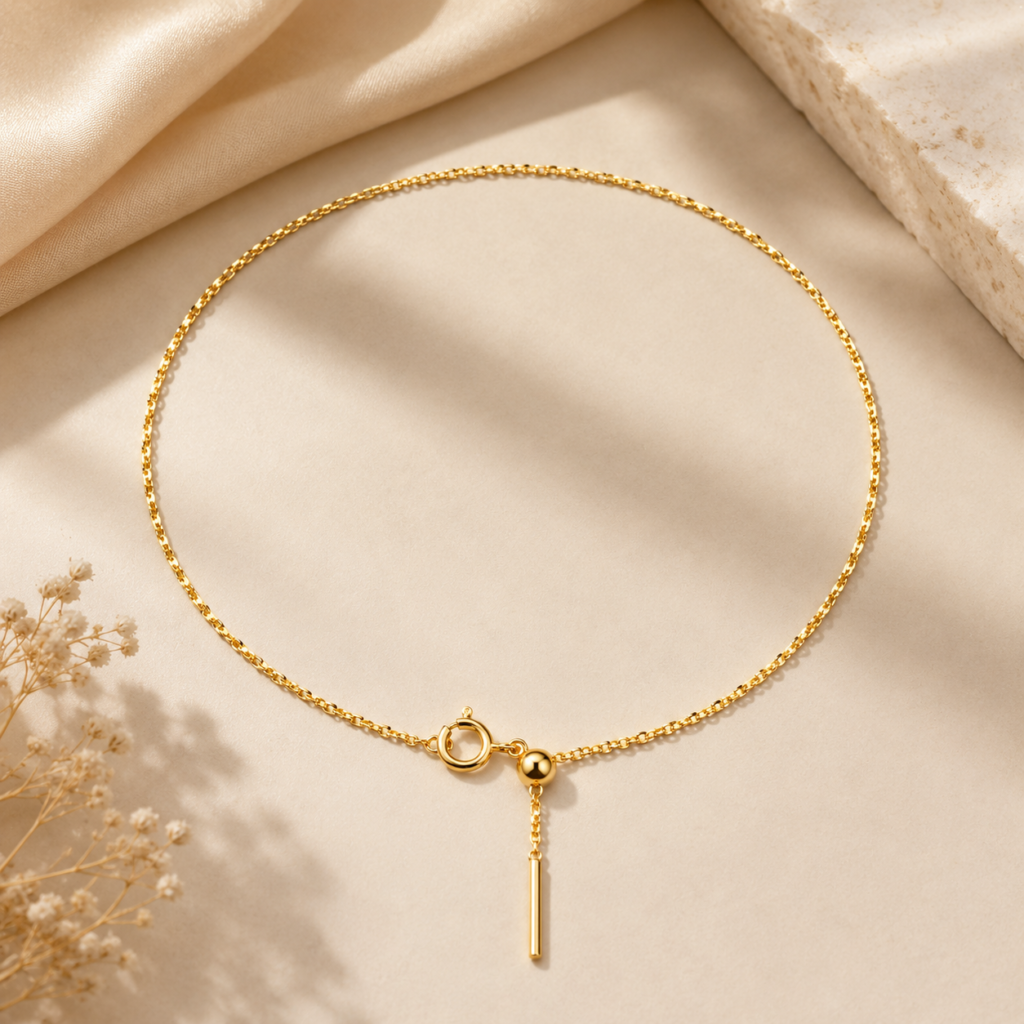 Adjustable 18K Gold Chain Bracelet