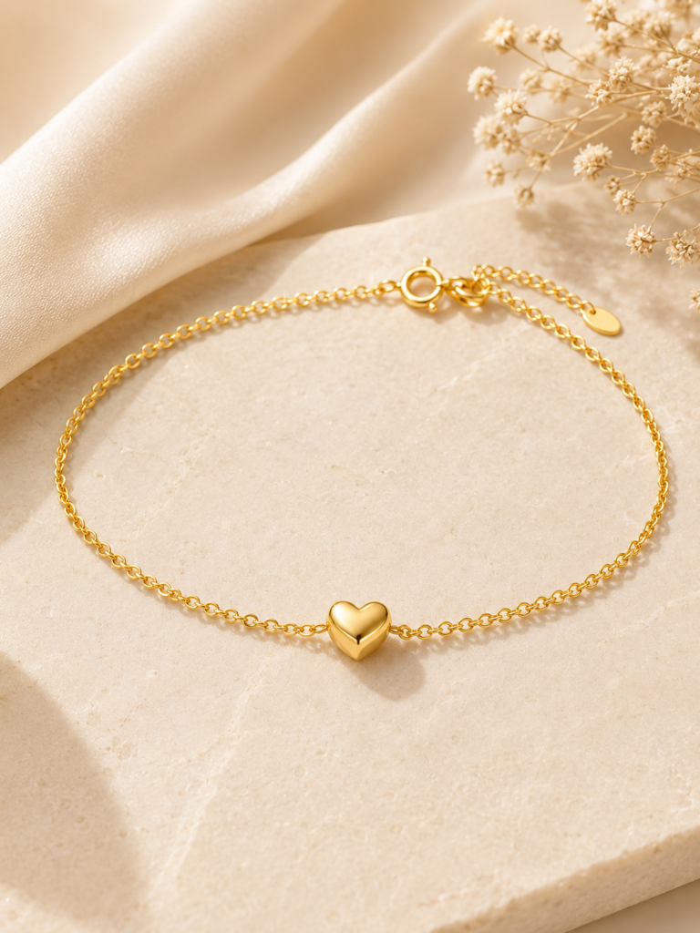 18k pure gold Heart-shaped bracelet
