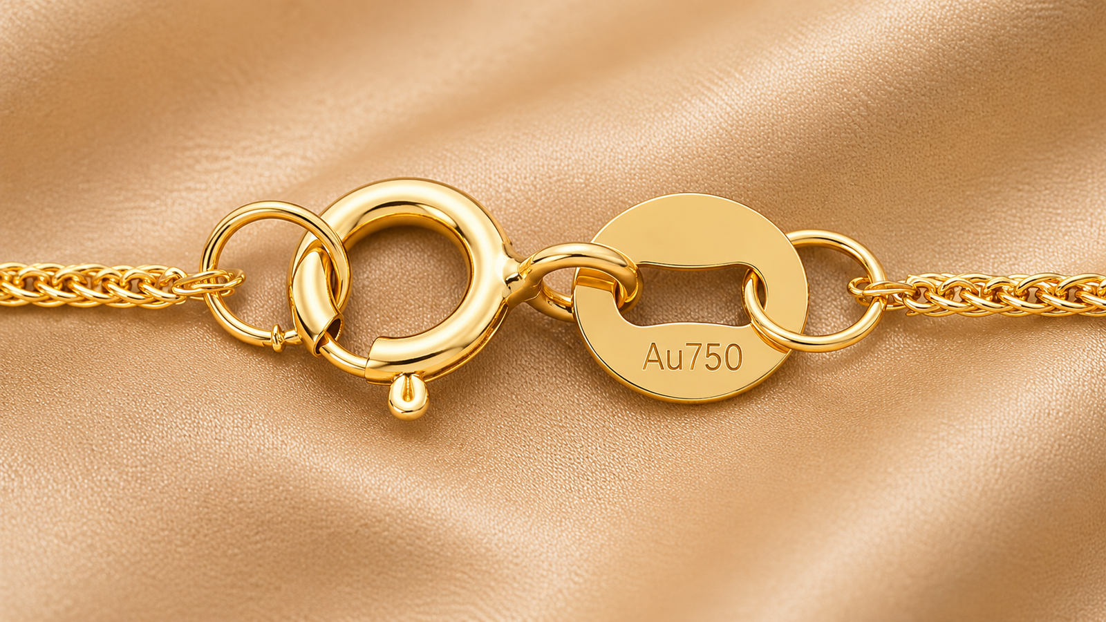 18k pure solid Gold Girl Chopin Bracelet Au750 Gold in simplistic design - Image 3