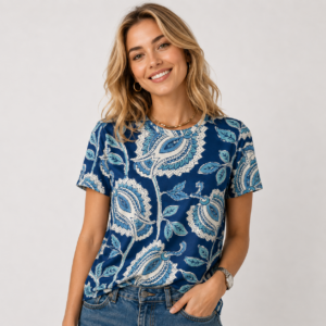 floral All-Over Print Women's Cotton T-Shirt