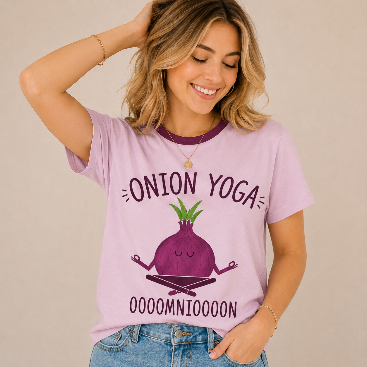 tshirt with quotations - Onion yoga - pure cotton