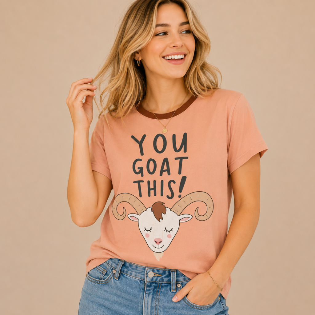 tshirt with quotations - You goat this - in pure cotton