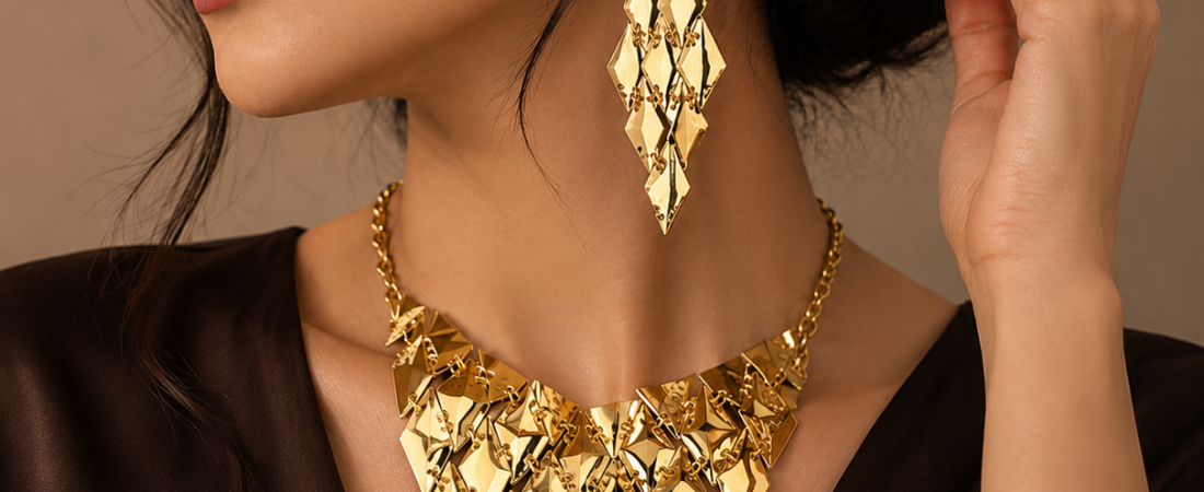 Geometric Sequin Necklace Earring Jewelry Set Review