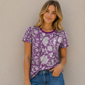 purple flowers All-Over Print Women's Cotton T-Shirt
