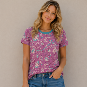 lrple sky blue tee All-Over Print Women's Cotton T-Shirt
