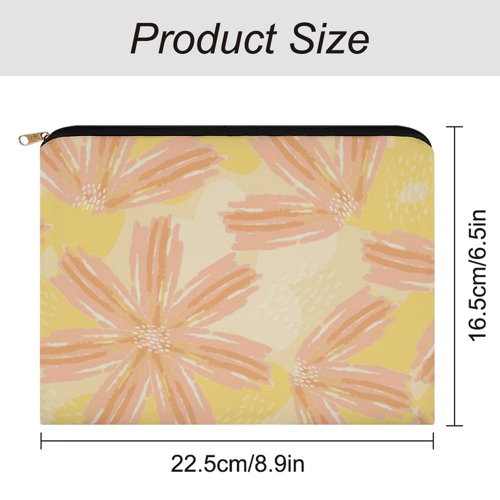 Big pouch floral abstract pattern 8.9"(L) × 6.5"(W) - Image 2