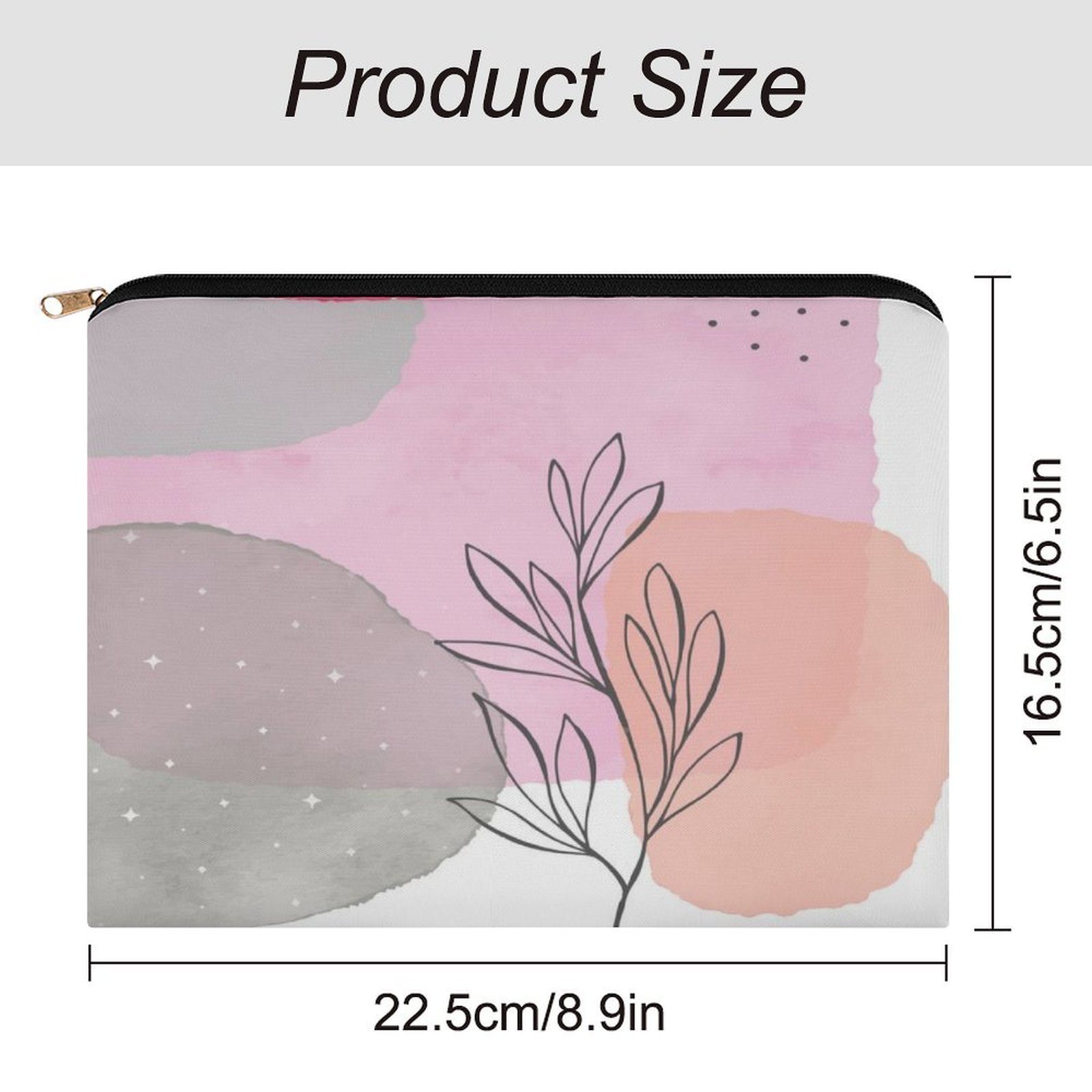 Big pouch floral abstract pattern 8.9"(L) × 6.5"(W) - Image 2