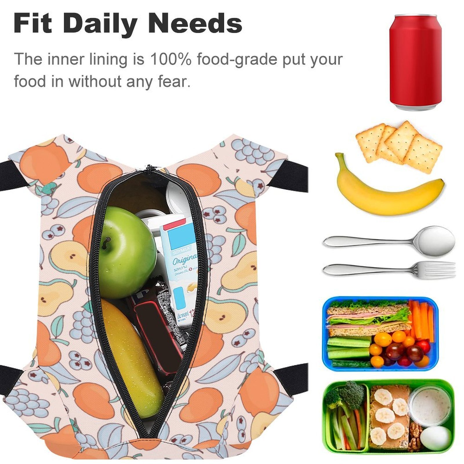 Reusable water resistant lunch bag tote for work, picnics, outdoor, traveling or shopping easy carry - Image 4