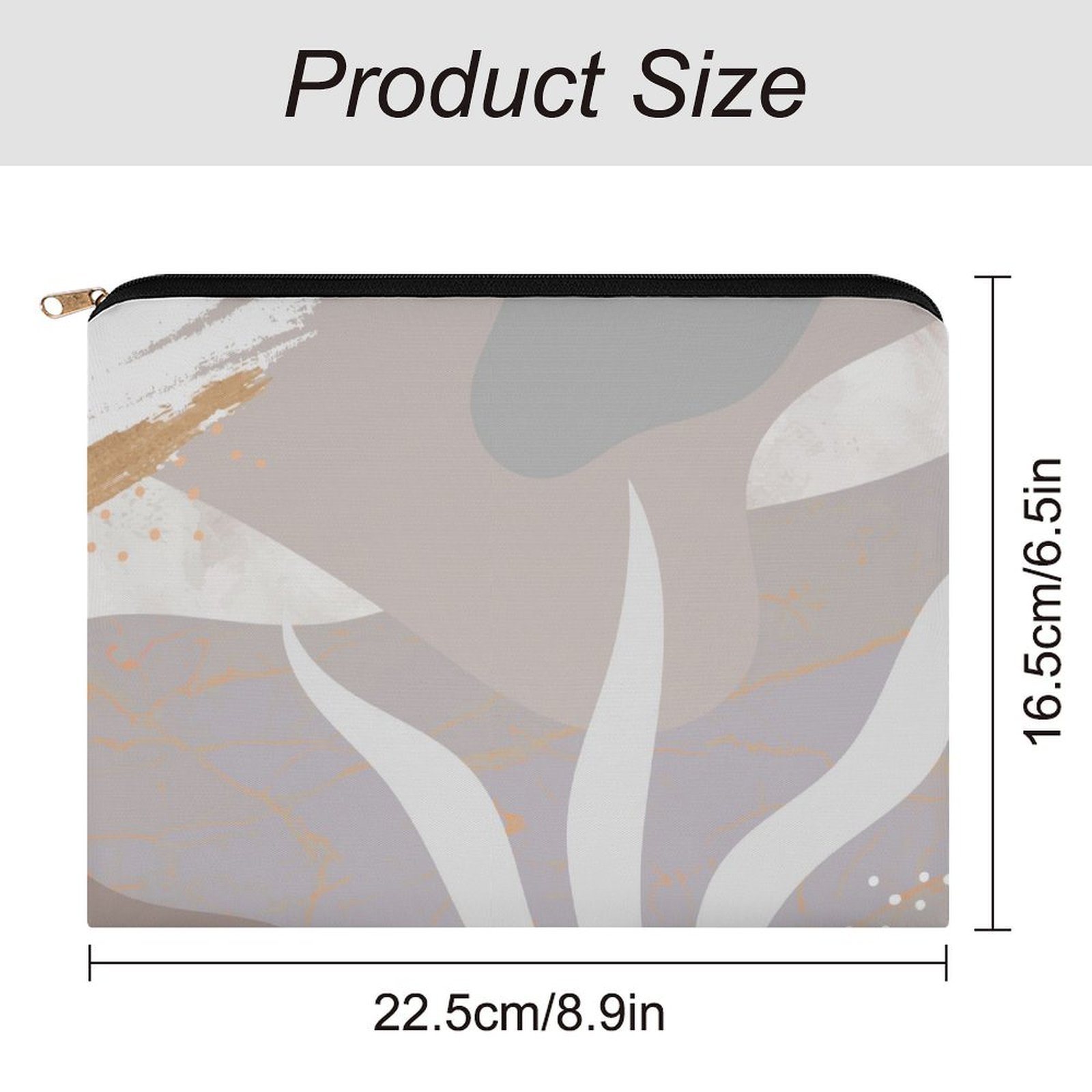 Big pouch floral abstract pattern 8.9"(L) × 6.5"(W) - Image 2