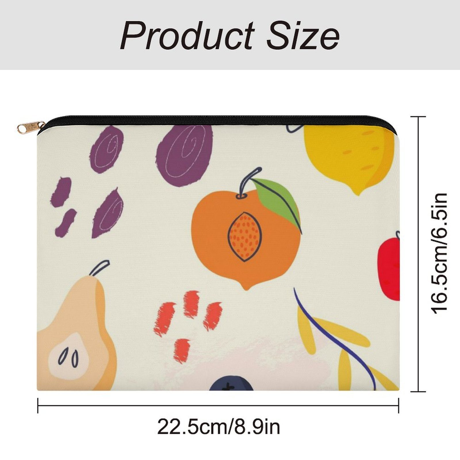 Big pouch floral abstract pattern 8.9"(L) × 6.5"(W) - Image 2
