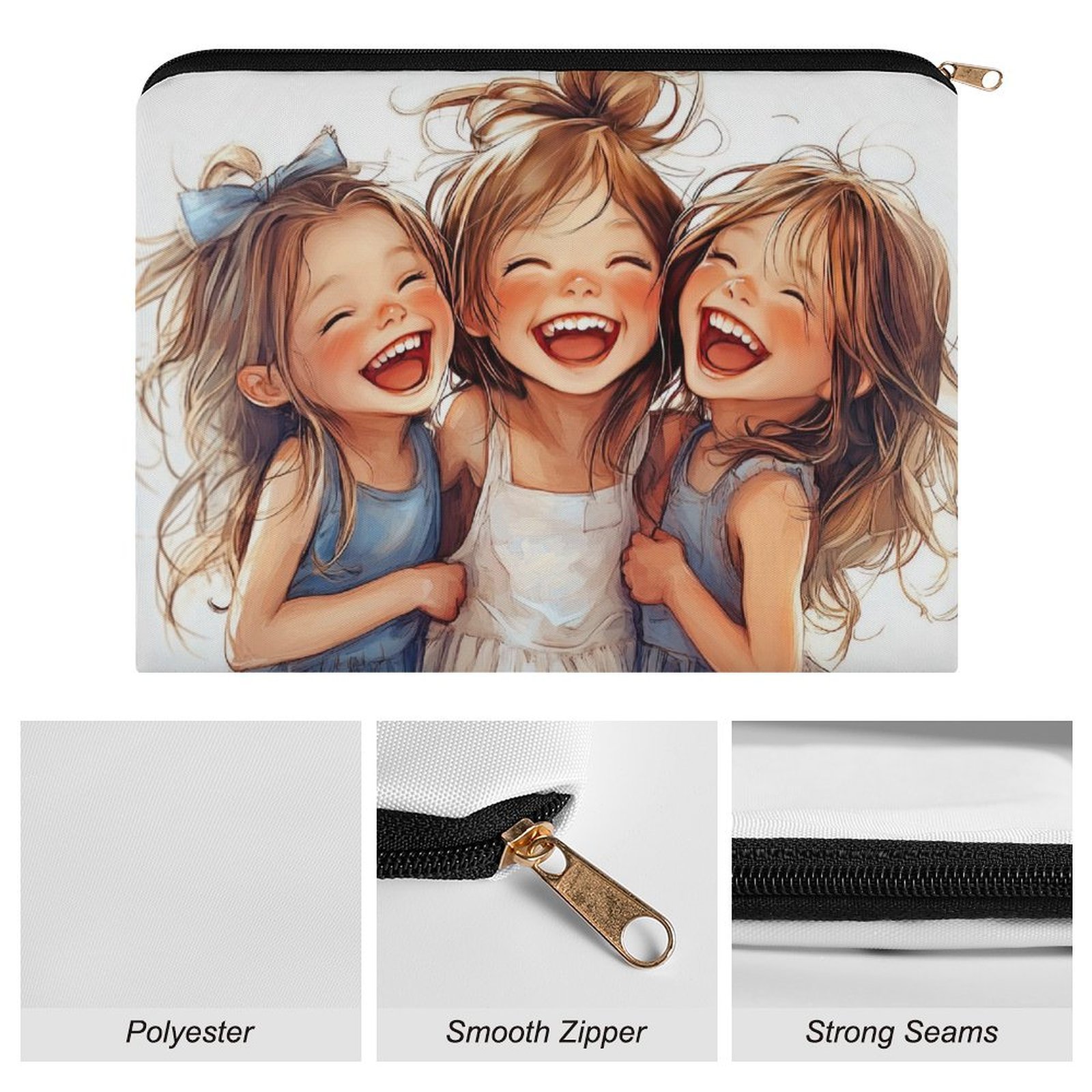 Big pouch bag floral abstract pattern 8.9"(L) × 6.5"(W) - Image 7
