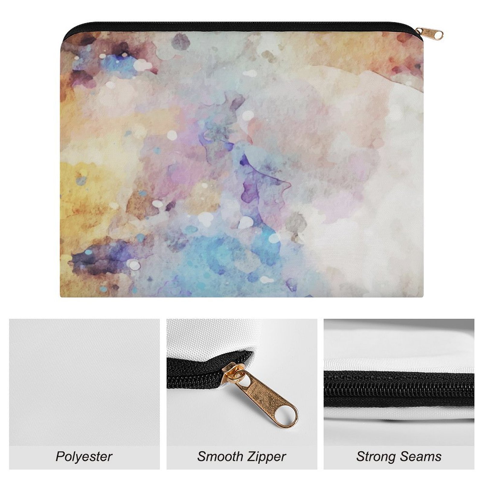Big pouch floral abstract pattern 8.9"(L) × 6.5"(W) - Image 7