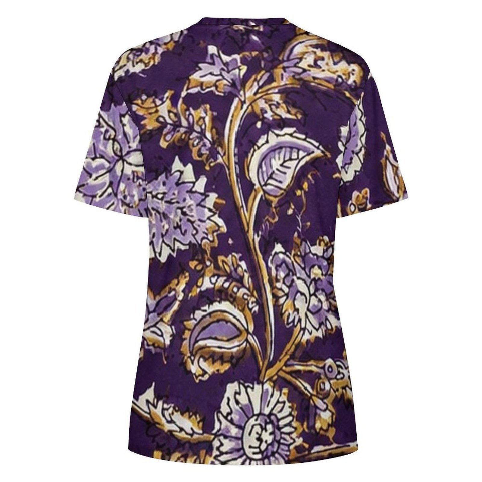 floral All-Over Print Women's Cotton T-Shirt - Image 2