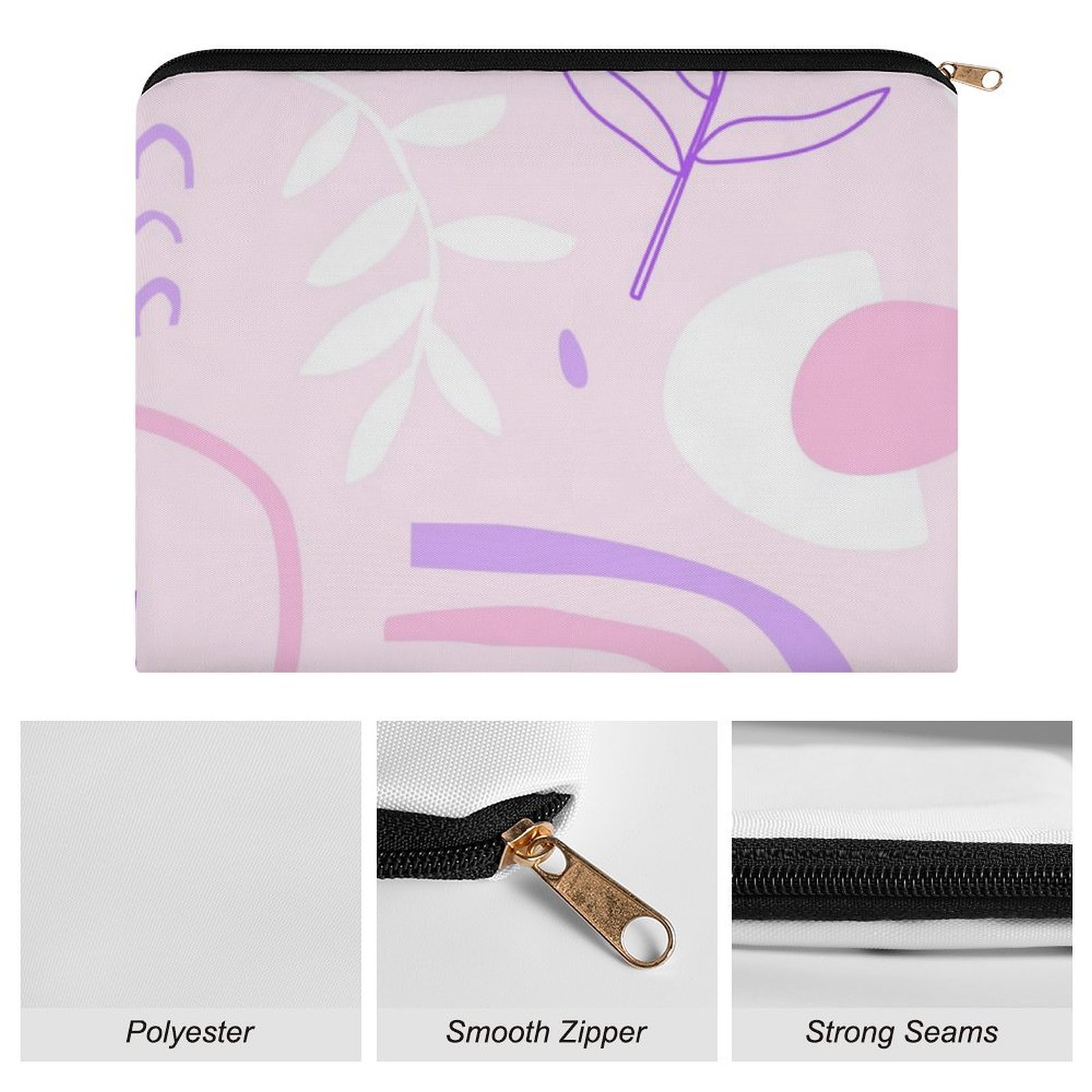 Big pouch floral abstract pattern 8.9"(L) × 6.5"(W) - Image 7