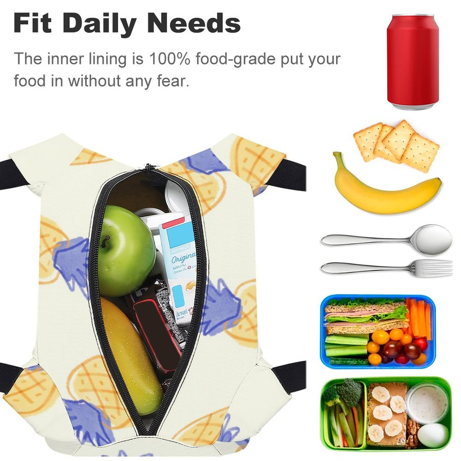 Reusable water resistant lunch bag tote for work, picnics, outdoor, traveling or shopping easy carry - Image 4