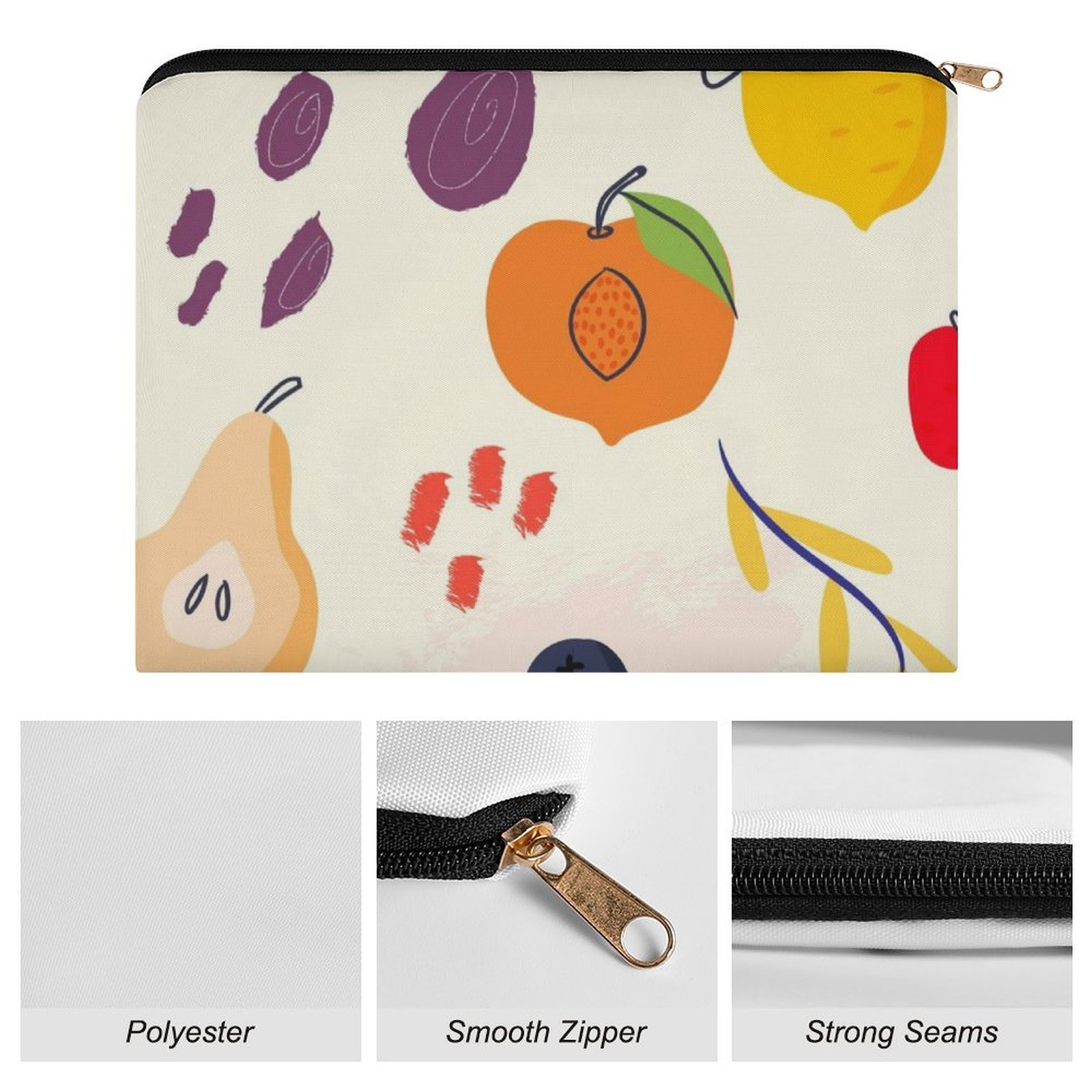 Big pouch floral abstract pattern 8.9"(L) × 6.5"(W) - Image 7