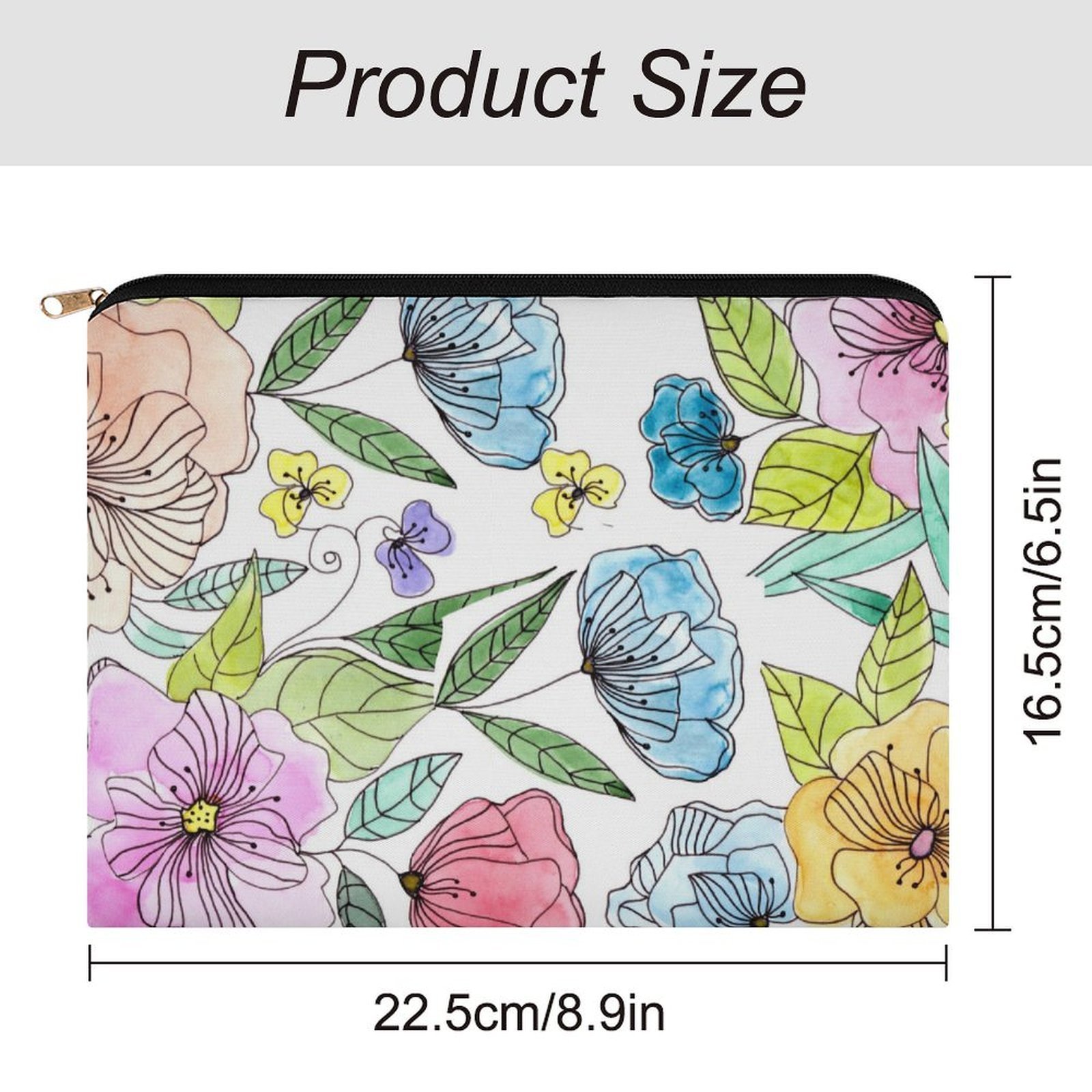 Big pouch bag floral graphics 8.9"(L) × 6.5"(W) - Image 2