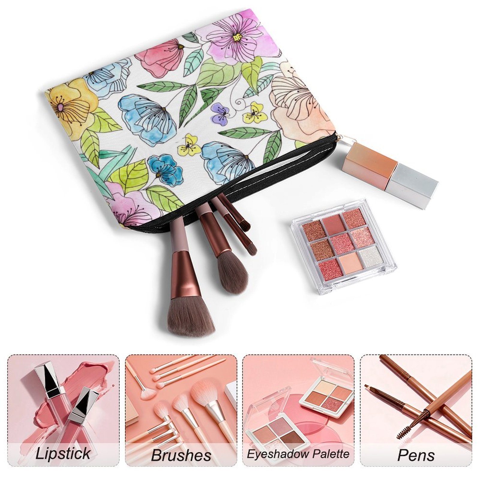 Big pouch bag floral graphics 8.9"(L) × 6.5"(W) - Image 3
